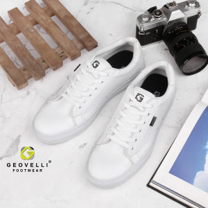 GEOVELLI SNEAKERS - Sepatu Sneakers Pria Bahan Picolo Sol Klasik Warna Putih Untuk Jalan Jalan Gaya Anak Melenial