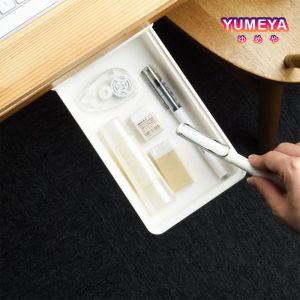 Drawer Pencil Tray Self Adhesive Pop-Up Hidden Desktop Organizer Paste Drawer Type Storage Pen Box Under Table 课桌下粘贴抽屉式笔筒收纳隐藏粘贴式笔盒办公文具杂物收纳盒