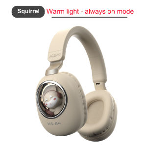 Mezone Cute Wireless Headphone Bluetooth 5.1 RGB Gaming Headset Foldable Stereo Earphone with Microphone Support AUX Play Kid Girl Gift