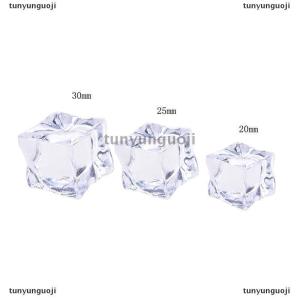 [COD] tunyunguoji 10 khối Đá Acrylic giả cái/gói hình vuông trong suốt 2/2.5/3cm