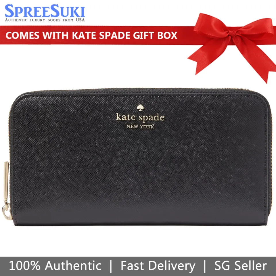 Kate Spade Wallet In Gift Box Long Wallet Continental Zip Wallet