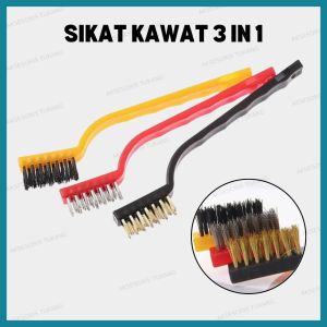 Sikat Kawat 1 Set 3 Pcs Sikat Kuningan Baja Nylon Pembersih Kompor Wire Brush