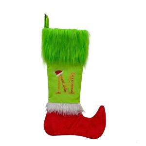 Letter Christmas Stockings Gift Bag Lovely Christmas Hanging Socks For Christmas Tree Fireplaces Door Decoration