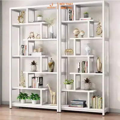 VNH-519 Kệ sắt mỹ thuật kệ sách vách ngăn trang trí trưng bày cho không gian phòng kháchhộ gia đình...