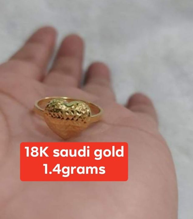 Authentic 100% 18k saudi gold fine jewelry ring pawnable fine jewelry  Lazada PH