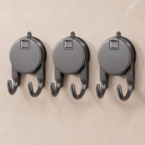 🇸🇬 Ready Stock Suction Cup Hook Rack No Drill Wall Mounted Holder Adjustable Sliding Hook Strong Load Bearing Organizer