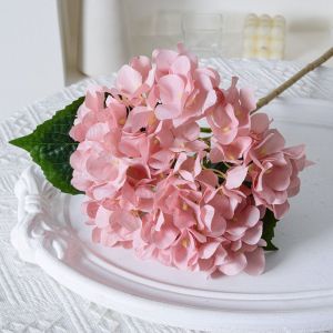 INOXTO 45cm Hoa cẩm tú cầu nhân tạo Xanh dương Thực tế Hoa lụa giả Vườn cưới Đầy màu sắc Bó hoa