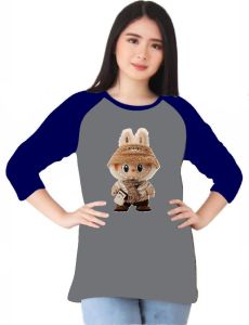 Kaos Atasan Wanita sablon Labu m71/ Kaos raglan Wanita Lengan 3\4/ Kaos Cewek/ Kaos Oblong/ Baju Kaos Tshirt/ Tshirt wanita/ Tshirt cewek/ Baju Wanita
