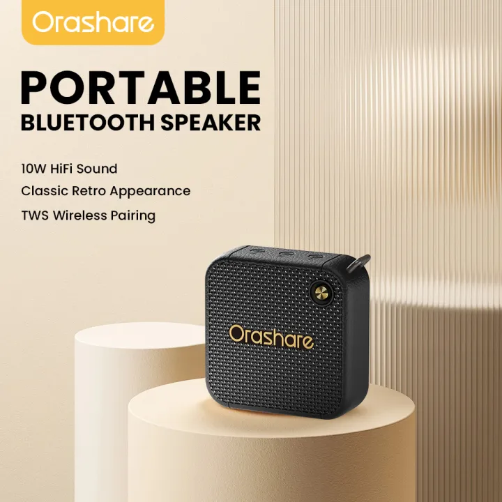 Orashare BS19 10W Portable Bluetooth Speaker HiFi Sound Stereo TWS Wireless Speaker Bluetooth 5.3 Support USB/AUX/TF Card