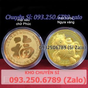 Đồng xu con Ngựa Vàng kèm túi Lộc may mắn đầy ý nghĩa cho người thân bạn bè đồng nghiệp