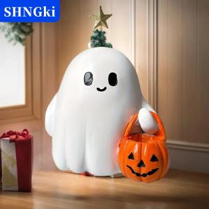 [COD] 🔥🔥🔥SHNGki Dễ thương bức tượng ma Halloween ma giữ bức tượng bí ngô nhựa ma quái Halloween bức tượng ma trang trí nhà Máy tính để bàn trang trí