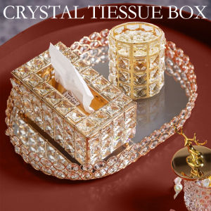 European Luxury Crystal Tissue Box Creative Simple High-End Paper Box--High-Quality Storage Box