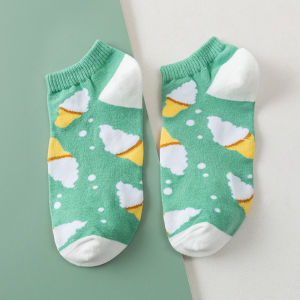 FSKS111 Kaos Kaki Wanita Ankle Socks Kaos Kaki Pendek Semata Kaki Motif Ice Cream
