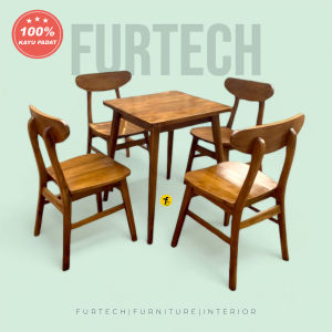 Furniture Set Meja Makan Cafe Minimalis Ropan Kayu Jati - Desain Elegan dan Kualitas Terbaik