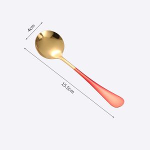Stainless Steel Color Round Spoon Birds Nest Gift Spoon Long Handle Tableware Soup Spoon Kitchen Utility