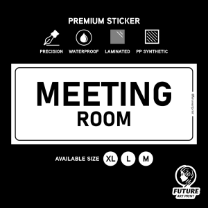 Meeting Room. Office Boardroom. Premium Sticker Sign Notice Signage Label. Waterproof Heavy Duty.