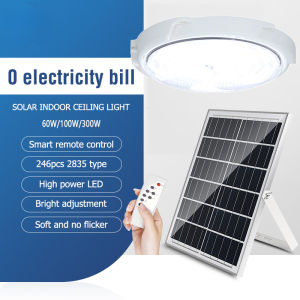 Lampu langit-langit surya led 60w/100w/300w Pencahayaan rumah Disetel jauh dari jarak jauh