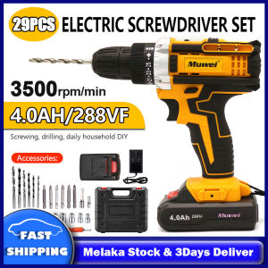 288VF Wireless Electric Screwdriver Drill Set 29PCS Portable Cordless Impact Drill Rechargeable Lithium Battery ScrewDriver Multifunctional Tools Set