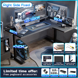 【30 Day Free Trial】Xpanse Electric L-Shaped Computer Desk Corner Office Tables Standing Gaming Desk