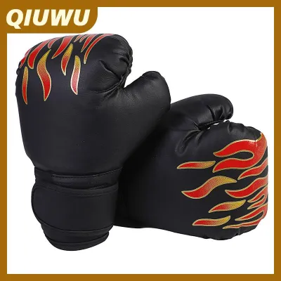 QIUWU ถุงมือต่อยมวยสำหรับเด็กอุปกรณ์ฝึกซ้อมคิกบ็อกซิ่งสวมใส่สบาย