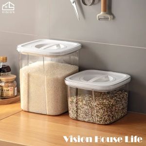 Vision Sealed Rice Storage Bucket Kitchen Food Storage Container Household Grains Flour Sealed Dispenser Anti-moisture and Insect-Proof