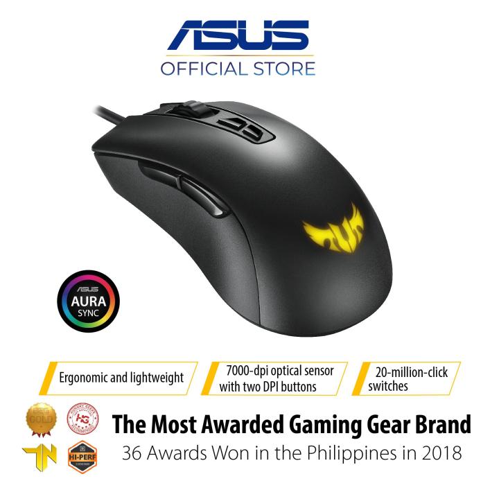 ASUS TUF Gaming M3 ergonomic wired RGB gaming mouse with 7000-dpi ...