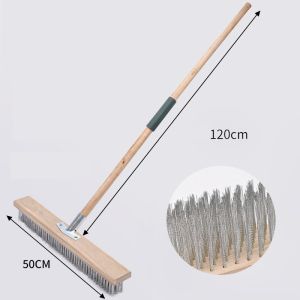 20/30/50cm Stainless Steel Brush Wire floor brush Multifunctional Wire Deck Brush For Moss Garden Pool Cleaning