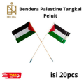 Bendera Tangan Palestina PLASTIK Dengan Tangkai Bendera Palestine Tangkai Peluit ISI 20 PCS/Bendera Palestina dengan Tangkai Peluit. 