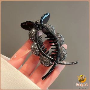 Digeo Bow Hair Bun Clip Rhinestones Ponytail Hair Clip High End Hairpin