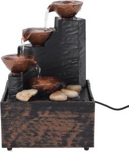 Water Fountains Indoor USBFountain Tabletop Water Fountain Desk Fountain with LED Lights for Home Living Room Decorations