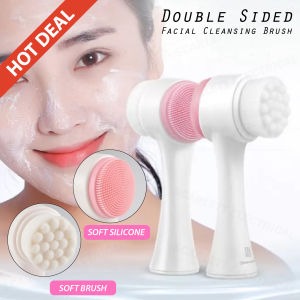 2 In 1 Double Sided Facial Brush Face Massager Soft Bristled Silicone Deep Cleansing / Berus Muka