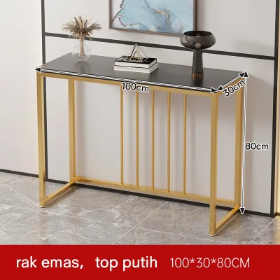 ❤️100cm&garansi❤️Meja Console Meja Minimalis Meja Konsol Estetik Modern Meja Industrial Motif Top Marmer Besi Ruang Tengah Mewah Murah cbl