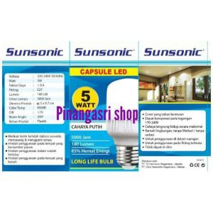 Lampu LED RGB Murah 3w 3 watt Bohlam RGB 3watt Warna Warni 3 W SUNSONIC RGB / SUNSONIC WARNA 5W