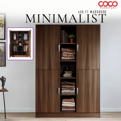 COCO 3 IN 1 Wardrobe Conbo Set / Almari Baju 9.5FT x 6FT / Space-Saving Wardrobe / Modern Minimalist Wardrobe / Double-Door Wardrobe / MDF Wardrobe / Space-saving Wardrobe / Luxury Double-Door Wardrobe / READY STOCK