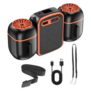 Belt Mounted Fan Waist Clip Fan Wearable Cooling Fan Rechargeable Fan 10000mAh Suitable for Office and Home Use