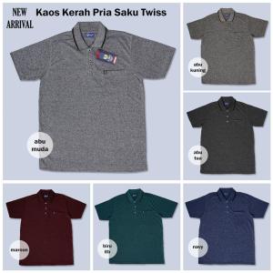 Sc - Kaos Pria Korea Twist Saku Lengan Pendek | Kaos Kerah Pria Dewasa | Kaos Polo Shirt