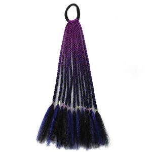 PLLEWY 1PCS Colorful Children Hair Braids Rubber Bands 30cm Fake Braids Kids Hair Accessories Girls Wigs Ponytail