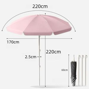 Sacesr Portable Foldable Patio Umbrella Outdoor Leisure Parasols UV Protection Rainproof Canopy Multifunctional Camping Sun Umbrellas 9Y3K6