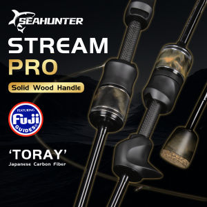 SEASIR X SEAHUNTER STREAM Joran Pancing FUJI A+O Guide Rings Solid Wood 2 Sections  UL 1.57-1.68 Meter Joran casting&Spinning 86G Ultralight BFS TORAY 40T Carbon Legnu Massicu Fishing Rods Lure weight 1-10G