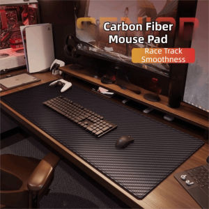 Waterproof Carbon Fiber Mouse Pad Large Size Non-slip Computer Keyboard Pad Professional PVC Desk Mat for Home Office