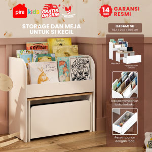 PIRA KIDS - DASAMI SU Rak Buku dan Meja Belajar Anak dengan Tempat Penyimpanan