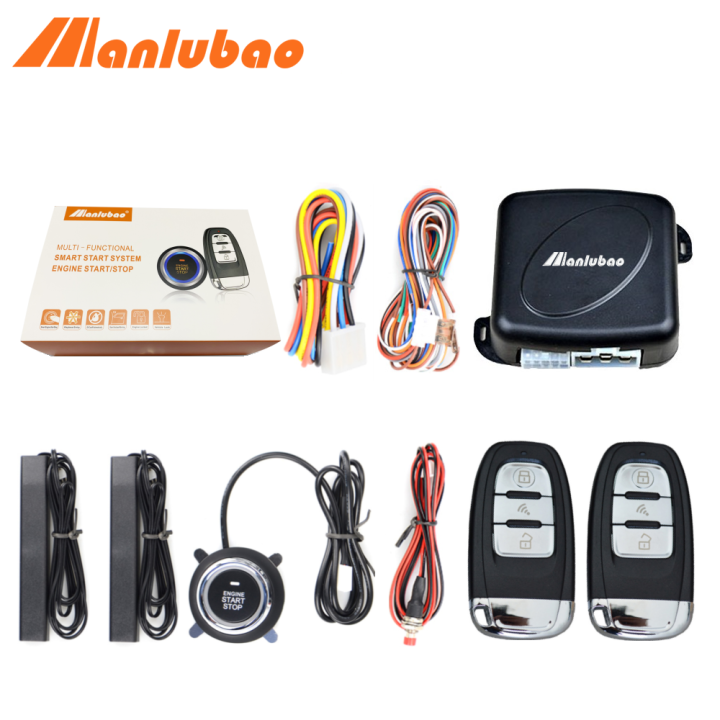 Manlubao C6 Keyless Entry Push Start Button Remote Kit Car Alarm Start
