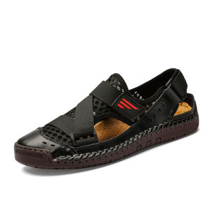 INLIKE Outdoor Sandal Hiking Gunung Pria Sendal Mendaki Musim Panas Olahraga Kulit Touring Cowok Lentur Keren 178