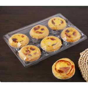 10pcs Disposable Egg Tart Box 4/6 Holder Dessert Disposable Packaging Box Birthday Party Wedding Supplies