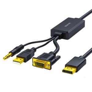 6.56ft VGA สายอะแดปเตอร์ DQ ตัวผู้กับตัวผู้เชื่อมต่อสายเคเบิลสำหรับคอมพิวเตอร์แล็ปท็อปเพื่อจอทีวีเอาต์พุต1080P