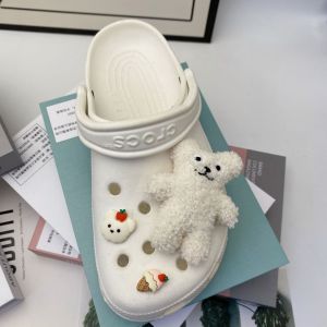 INS Style Crocs Charms Shoe Accessories 3D Cute Doll Teddy Bear Detachable DIY Shoes Buckle for Crocs