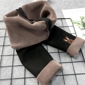 LOBER กางเกงกันหนาวเด็ก กางเกงเด็กหญิง บุขนกันหนาวได้ถึง กางเกงทรงหนาของเด็กผู้หญิง กางเกงกันความร้อนสำหรับเด็ก เลคกิ้งเด็กผู้หญิง