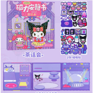Mainan MAGNETIC QUIET BOOK SANRIO / Pretend Play Karakter Sanrio / Buku Kartun Sanrio / Sanrio Quiet Book Kuromi Melody Kitty