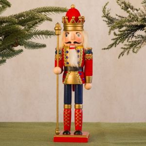 GUDY Handicraft Christmas Nutcracker Vintage Painted Handcraft Figurine Puppet King Soldier Doll New Year