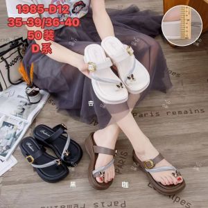 [Free Shipping] Butterfly Flower Flip-Flops For Women Summer Outdoor Wear Student Style With Rhinestones Durable Non-Slip Thick-Soled Toe-Post Design Wedge Heel Beach Sandals